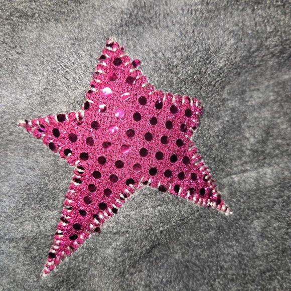 Harriton Grey Fleece Snowman Vest - Pink Leopard Print, Star & Sequins - Size S - Picture 8 of 8